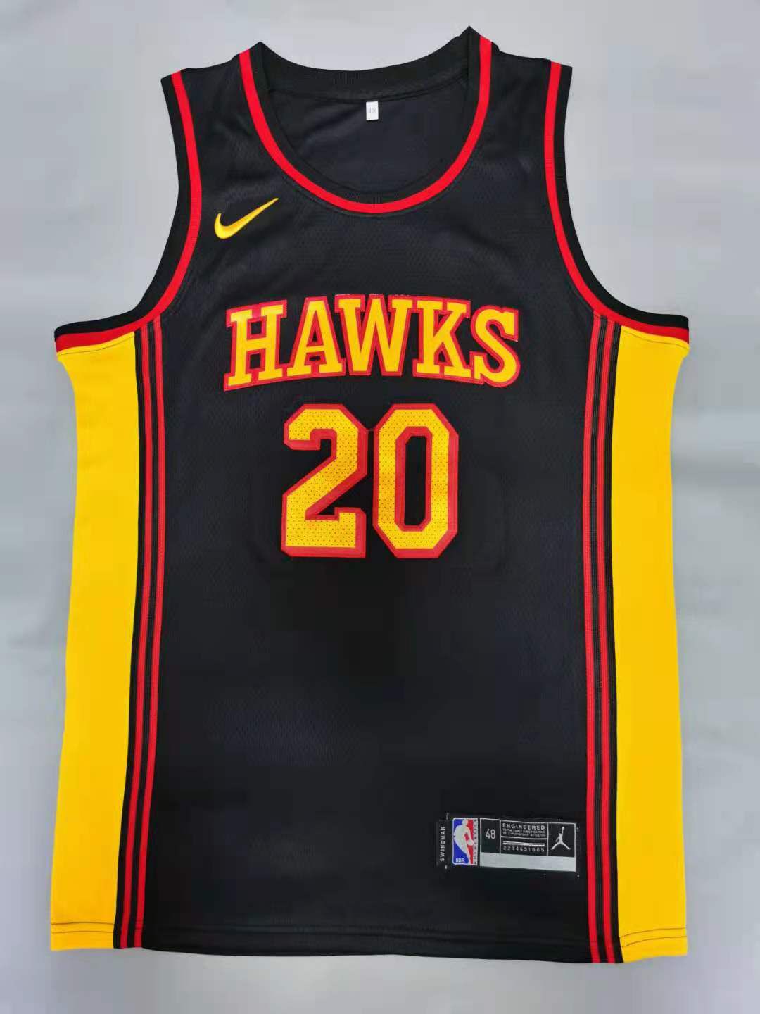 Men Atlanta Hawks #20 Collins Black 2021 Nike Game NBA Jerseys